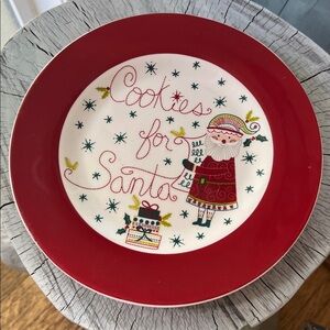 Festive 'Cookies for Santa' Plate 9”